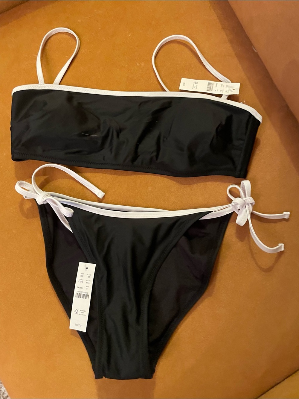 J. Crew Black Bikini with White Trim